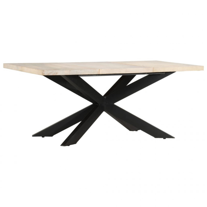 Stół jadalniany, 180 x 90 x 76 cm, lite, bielone drewno mango