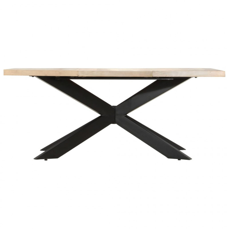 Stół jadalniany, 180 x 90 x 76 cm, lite, bielone drewno mango