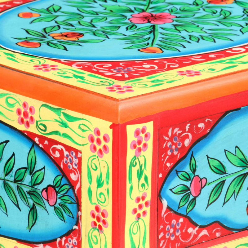 Ręcznie malowana konsola, 80x35x75 cm, lite drewno mango