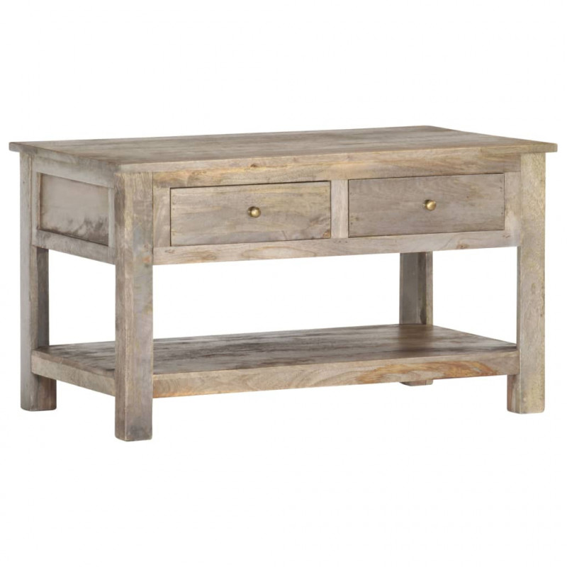 Stolik kawowy, 82x52x47 cm, lite drewno mango