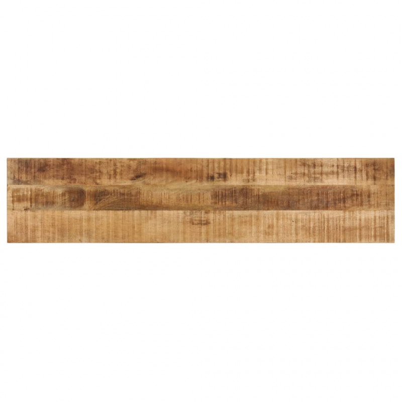 Ławka, 160 cm, lite, surowe drewno mango i stal