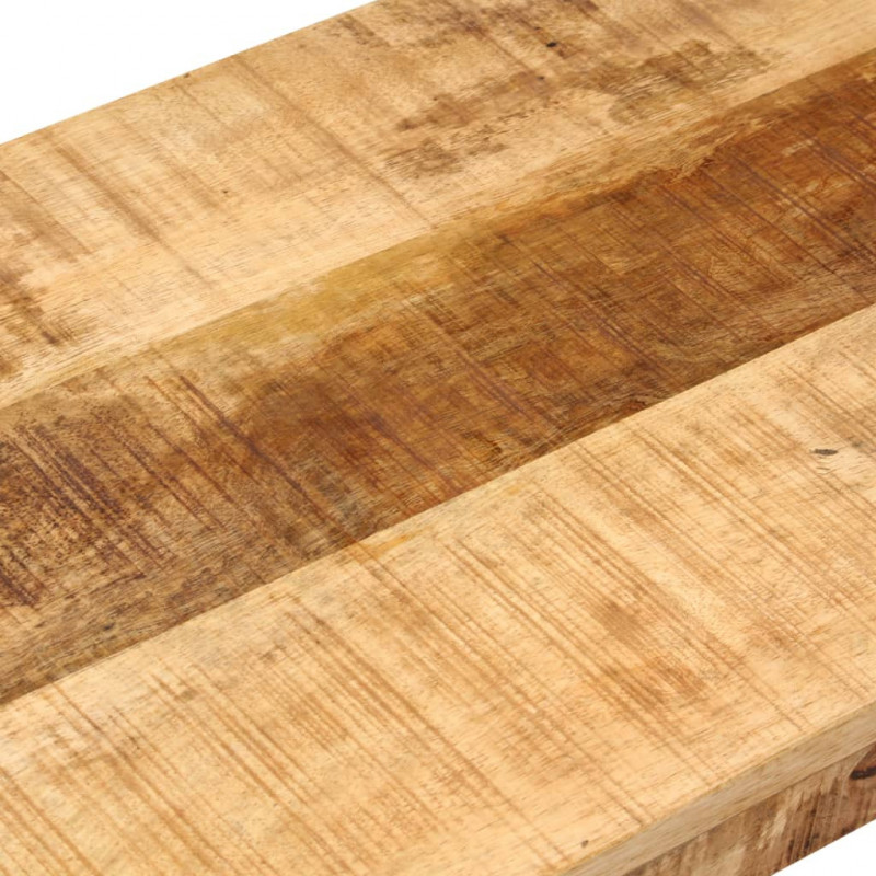 Ławka, 160 cm, lite, surowe drewno mango i stal