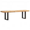 Ławka, 160 cm, lite, surowe drewno mango i stal