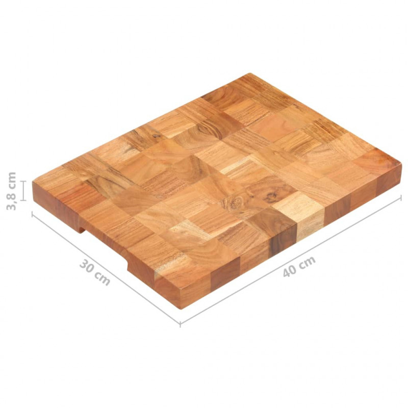 Deska do krojenia, 40x30x3,8 cm, lite drewno akacjowe