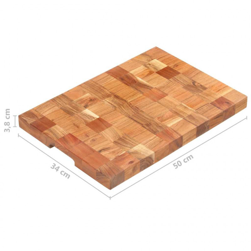 Deska do krojenia, 50x34x3,8 cm, lite drewno akacjowe