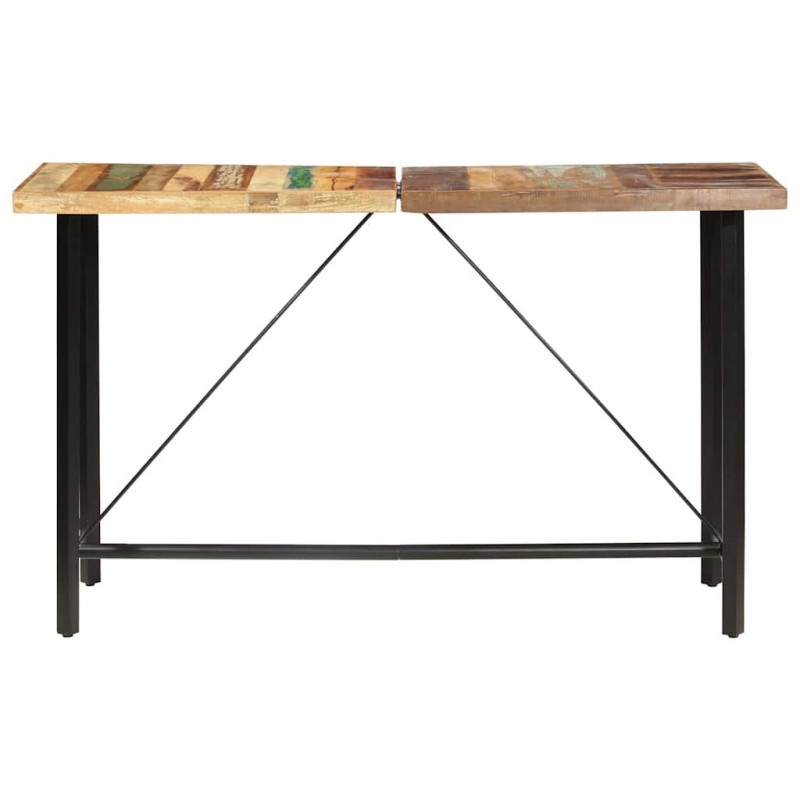 Stolik barowy, 180x70x107 cm, lite drewno z odzysku