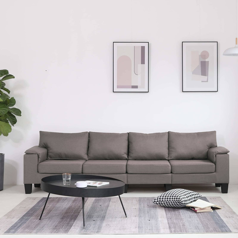 Sofa Ciemnoszary 4-osobowa tkanina