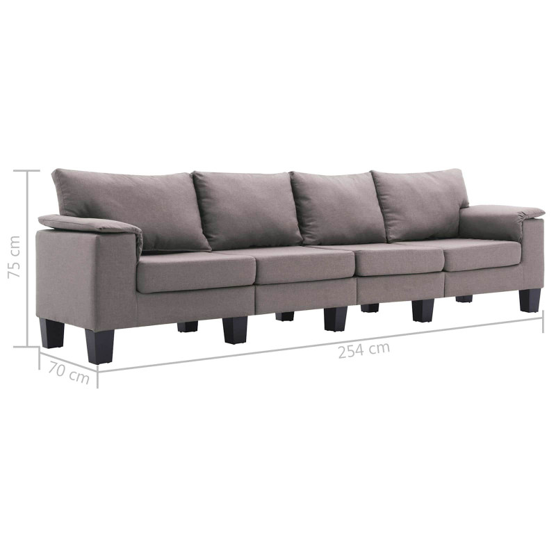 Sofa Ciemnoszary 4-osobowa tkanina