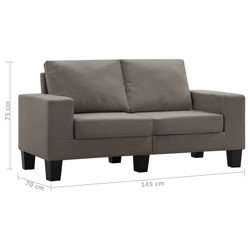 Sofa Ciemnoszary Sofy 2-osobowe tkanina