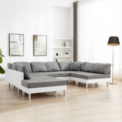 Sofa Biały Sztuczna skóra