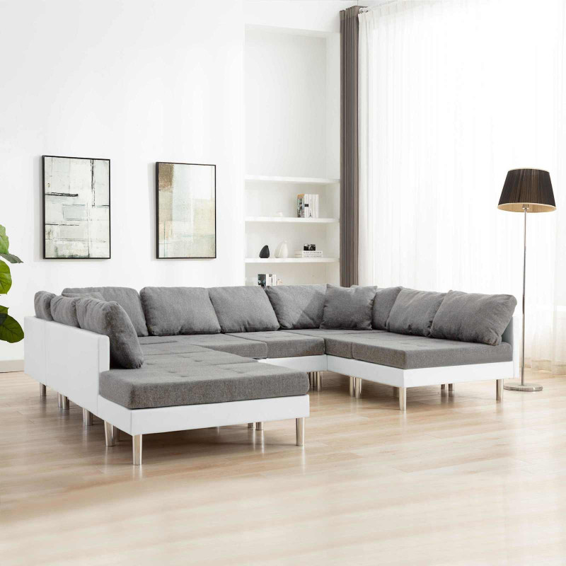 Sofa Biały Sztuczna skóra