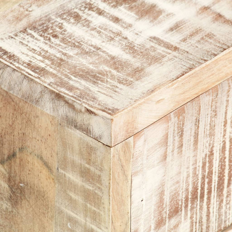 Stolik kawowy, biały, 117x50x30 cm, lite drewno akacjowe