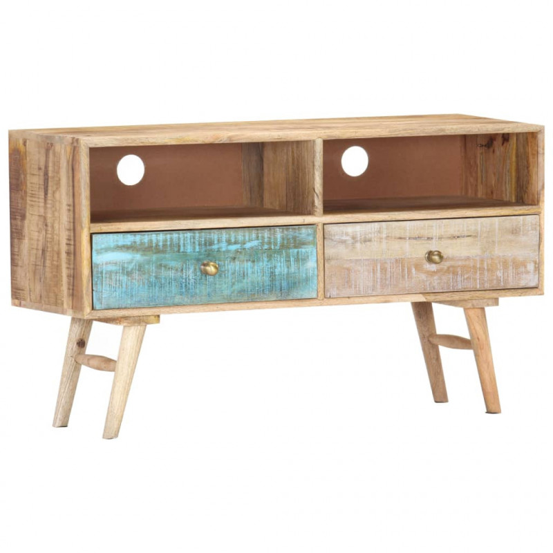 Szafka pod telewizor, 88 x 30 x 50 cm, lite drewno mango