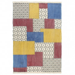 Ręcznie tkany kilim, bawełna, 120x180 cm, z nadrukiem, kolorowy