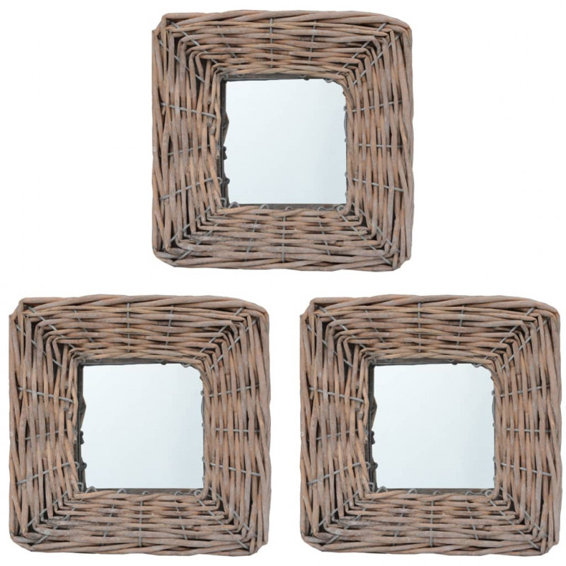 Lustra, 3 szt., 15x15 cm, wiklinowe