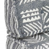 Sofa z poduszek na paletę, tkanina, szary patchwork