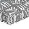 Sofa z poduszek na paletę, tkanina, szary patchwork