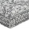 Sofa z poduszek na paletę, tkanina, jasnoszary patchwork