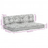 Sofa z poduszek na paletę, tkanina, jasnoszary patchwork