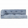 Sofa z poduszek na paletę, tkanina, indygo patchwork