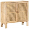 Szafka, 80x30x73 cm, lite drewno mango i naturalna trzcina