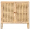 Szafka, 80x30x73 cm, lite drewno mango i naturalna trzcina