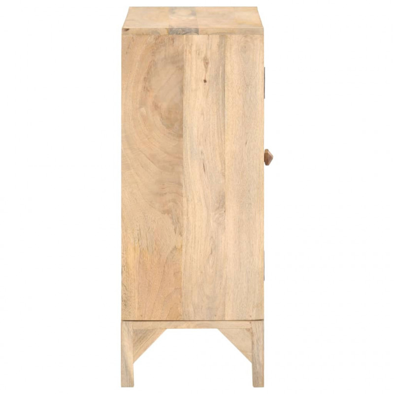 Szafka, 80x30x73 cm, lite drewno mango i naturalna trzcina