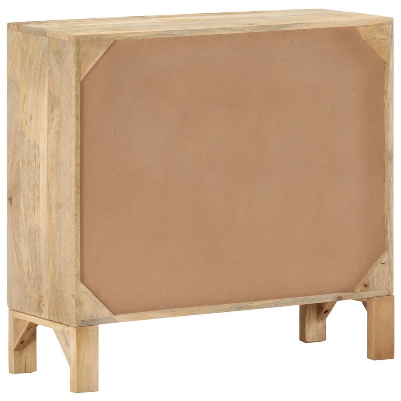 Szafka, 80x30x73 cm, lite drewno mango i naturalna trzcina