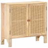 Szafka, 80x30x73 cm, lite drewno mango i naturalna trzcina