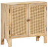 Szafka, 80x30x73 cm, lite drewno mango i naturalna trzcina