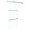 Drzwi przesuwne, szkło ESG i aluminium, 90x212 cm, srebrne