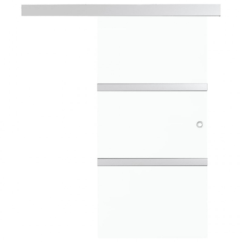Drzwi przesuwne, ograniczniki, szkło ESG i aluminium, 76x205 cm