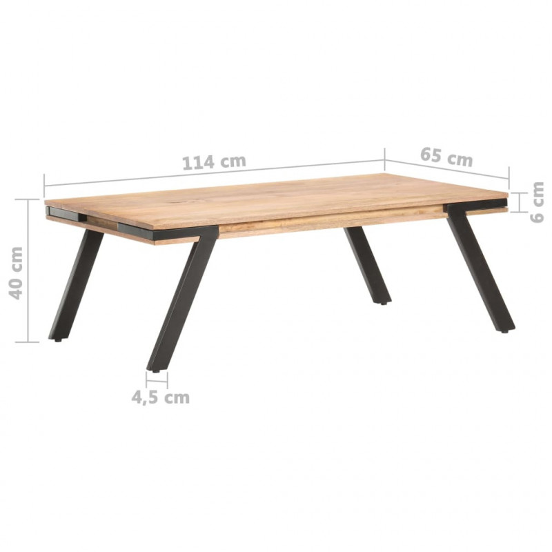 Stolik kawowy, 114x65x40 cm, lite drewno mango