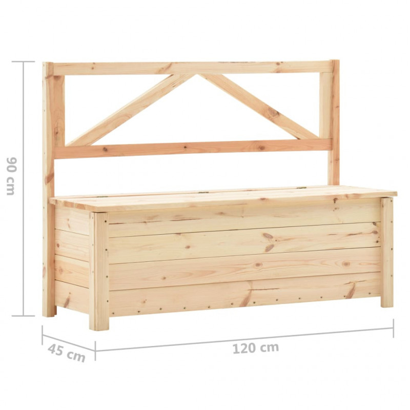 Ławka ze schowkiem, 120 cm, lite drewno sosnowe