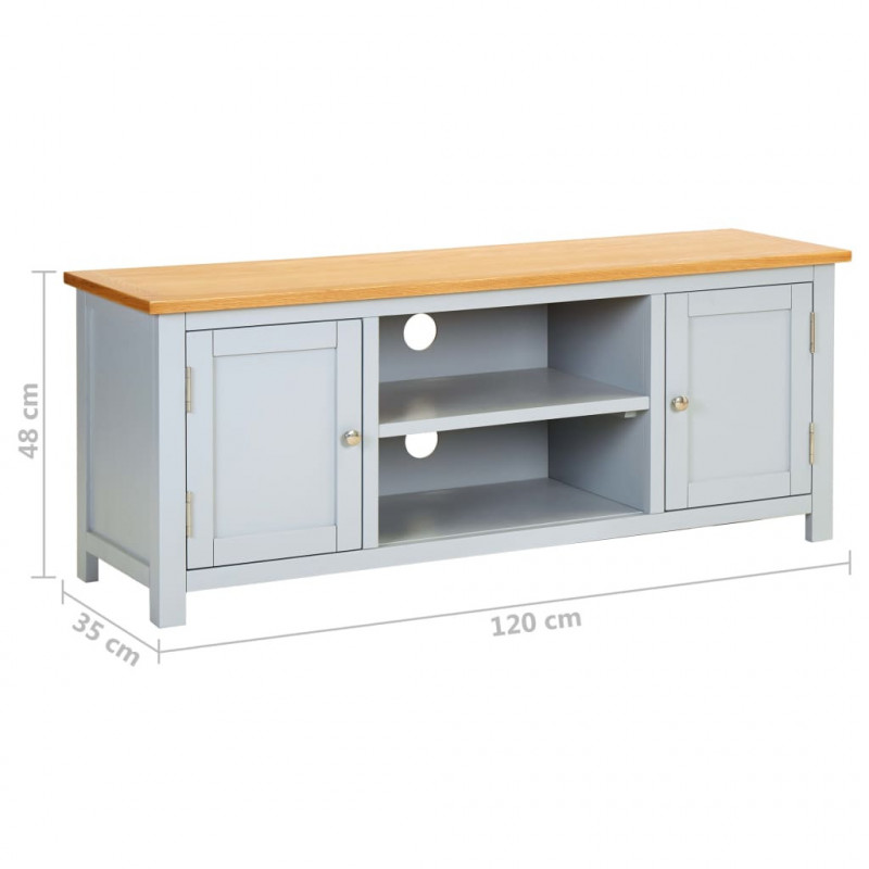 Szafka pod telewizor, 120x35x48 cm, lite drewno dębowe