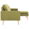 3-osobowa sofa z podnóżkiem, zielona, tapicerowana tkaniną