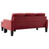 3-osobowa sofa z podnóżkiem, winna czerwień, sztuczna skóra