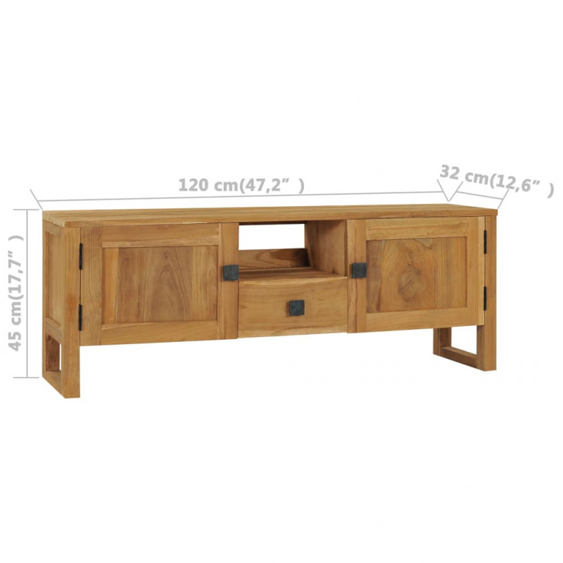 Szafka pod TV, 120 x 32 x 45 cm, lite drewno tekowe