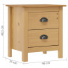 Szafka nocna Hill, 46x35x49,5 cm, lite drewno sosnowe