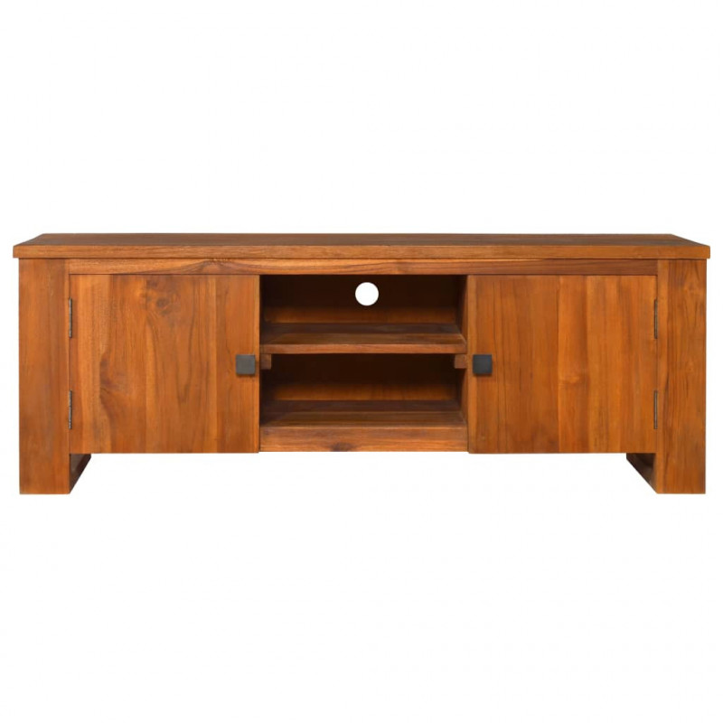 Szafka pod telewizor, 110x30x40 cm, lite drewno tekowe