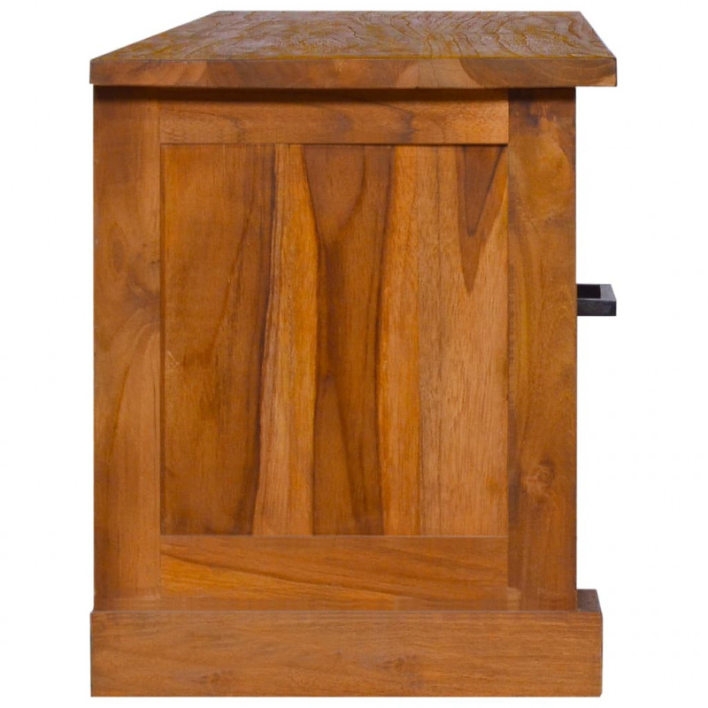 Szafka pod TV, 112x30x37 cm, lite drewno tekowe