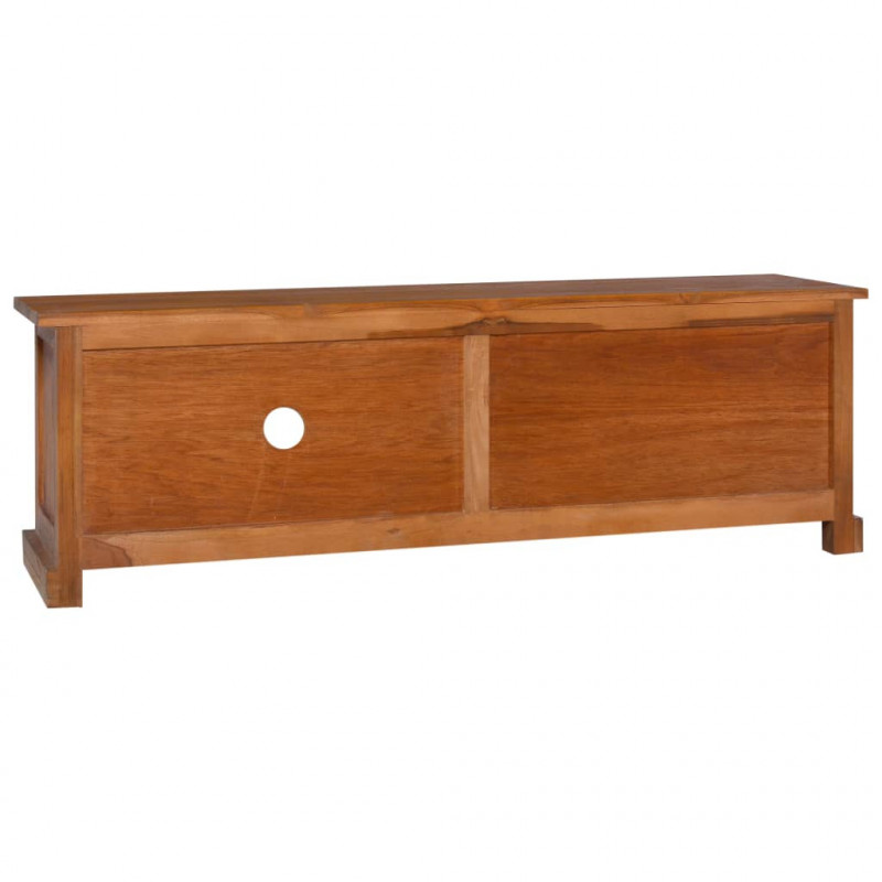 Szafka pod TV, 112x30x37 cm, lite drewno tekowe