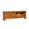 Szafka pod TV, 112x30x37 cm, lite drewno tekowe