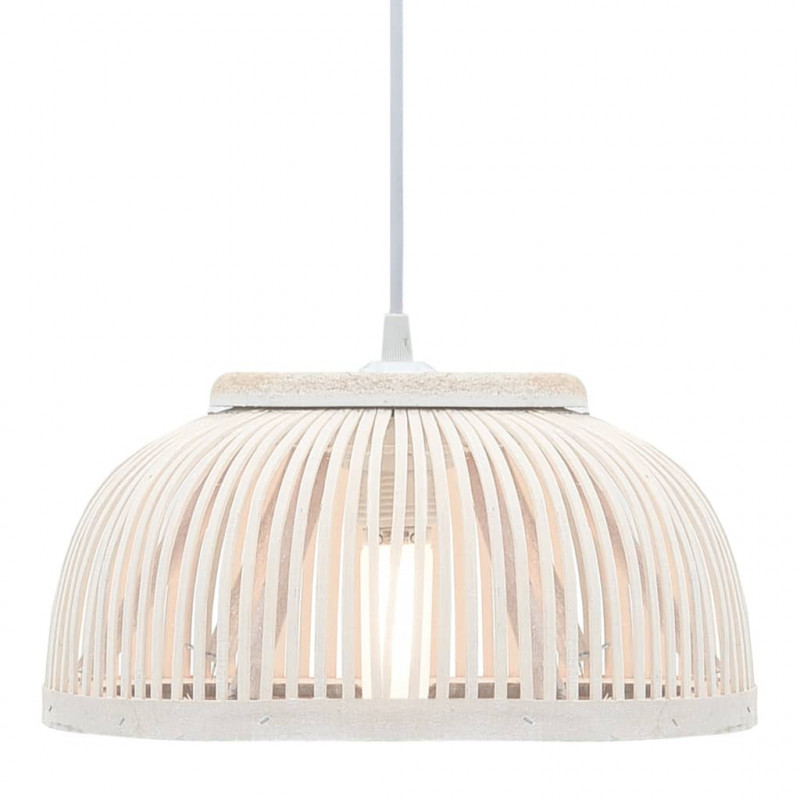 Lampa wisząca, bambusowa, 40 W, 34x14,5 cm, półkolista, E27