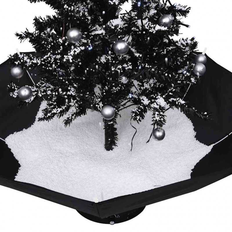 Choinka sypiąca śniegiem, podstawa parasolowa, czarna, 75 cm