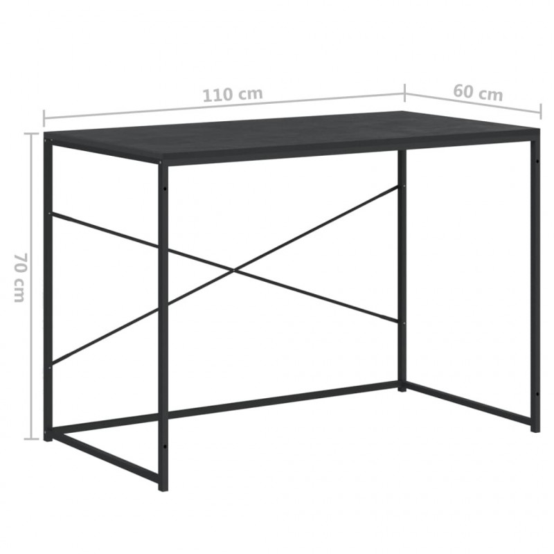 Biurko komputerowe, czarne 110x60x70 cm materiał drewnopochodny