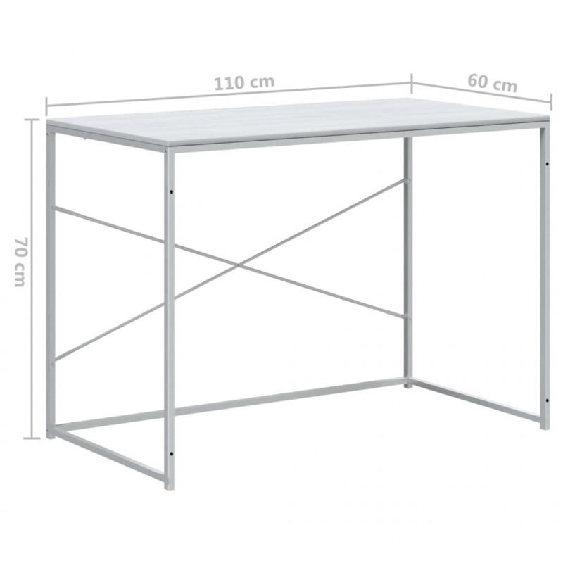 Biurko komputerowe, białe 110x60x70 cm, materiał drewnopochodny
