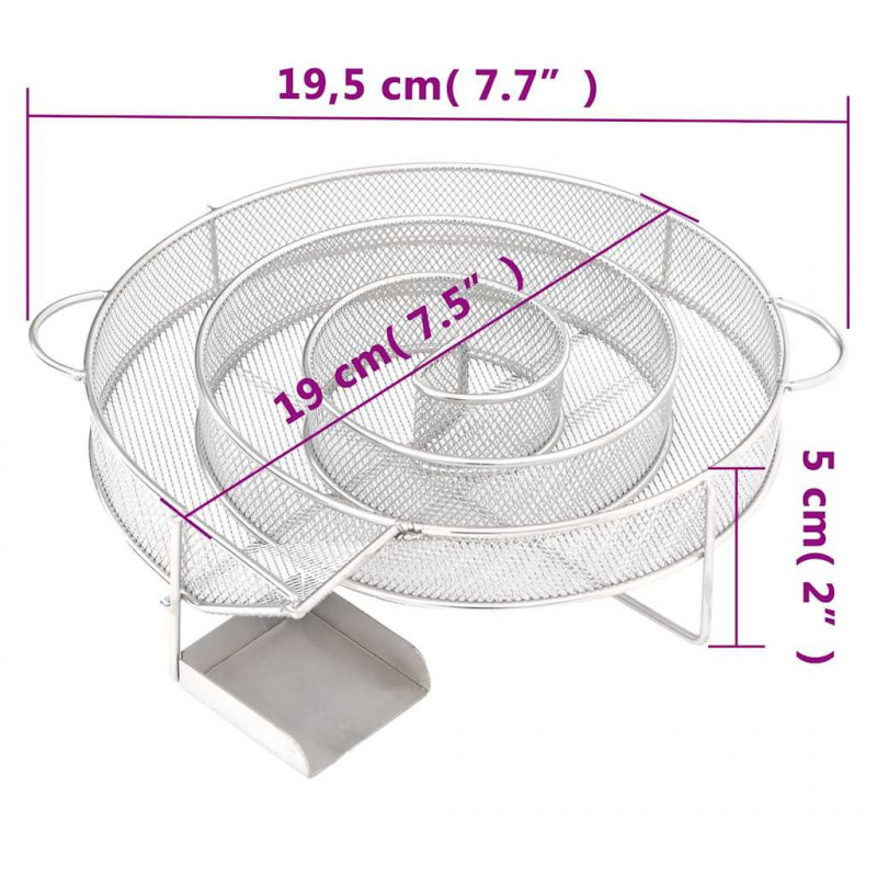 Generator zimnego dymu, okrągły, 19,5 cm, stal nierdzewna