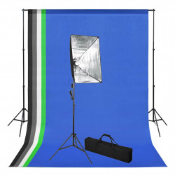Zestaw studyjny z lampą softbox i tłami