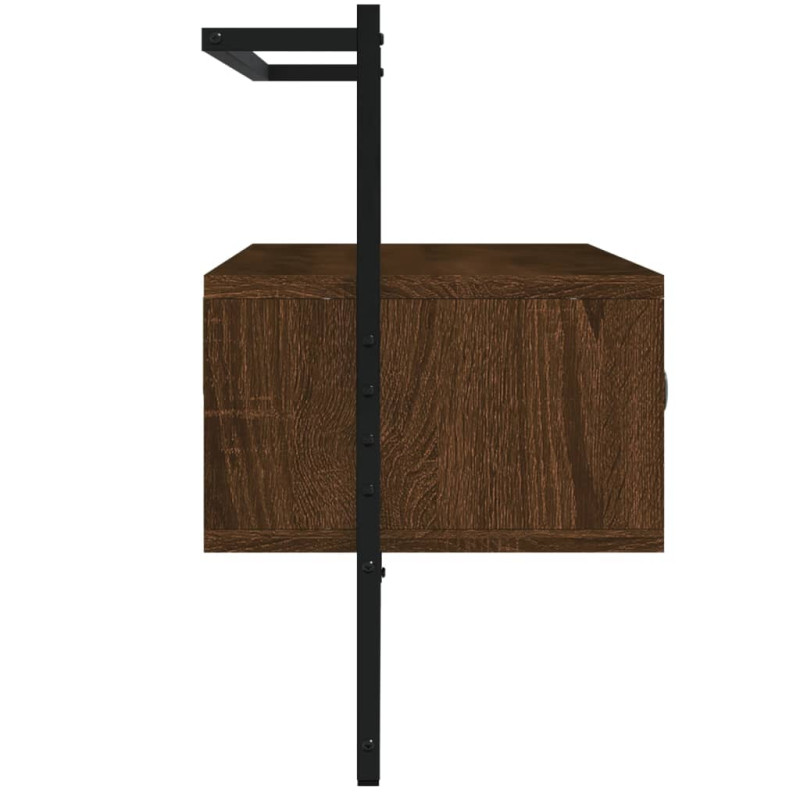 Szafka pod telewizor, ścienna, brązowy dąb, 100,5x30x51 cm
